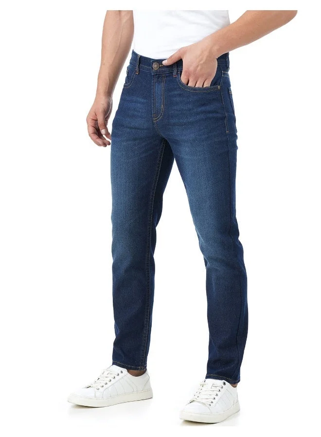 inkd INDIGO - Aegean Men's Regular Fit Jeans - Mid-Rise | Cotton Blend | Stretchable Fabric | Classic 5 Pocket Styling for Men | Best Price UAE